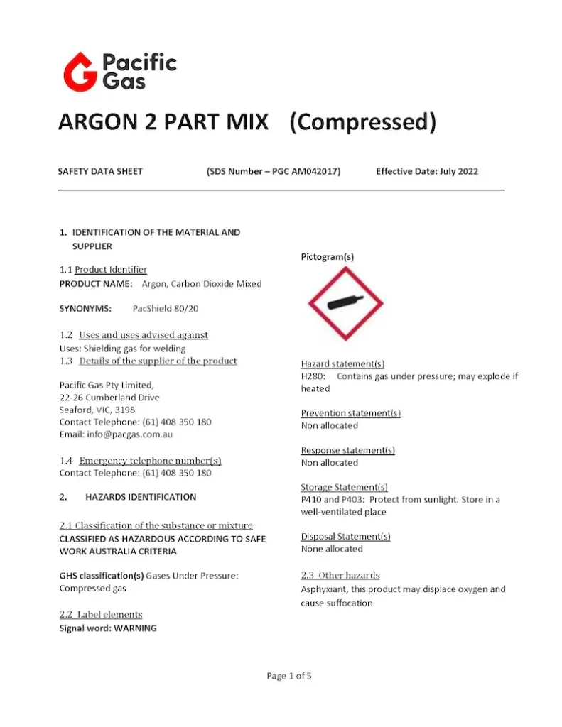 Pacshield 80-20 Argon Mix Pacshield 80 20 argon shielding gas mix cylinder
